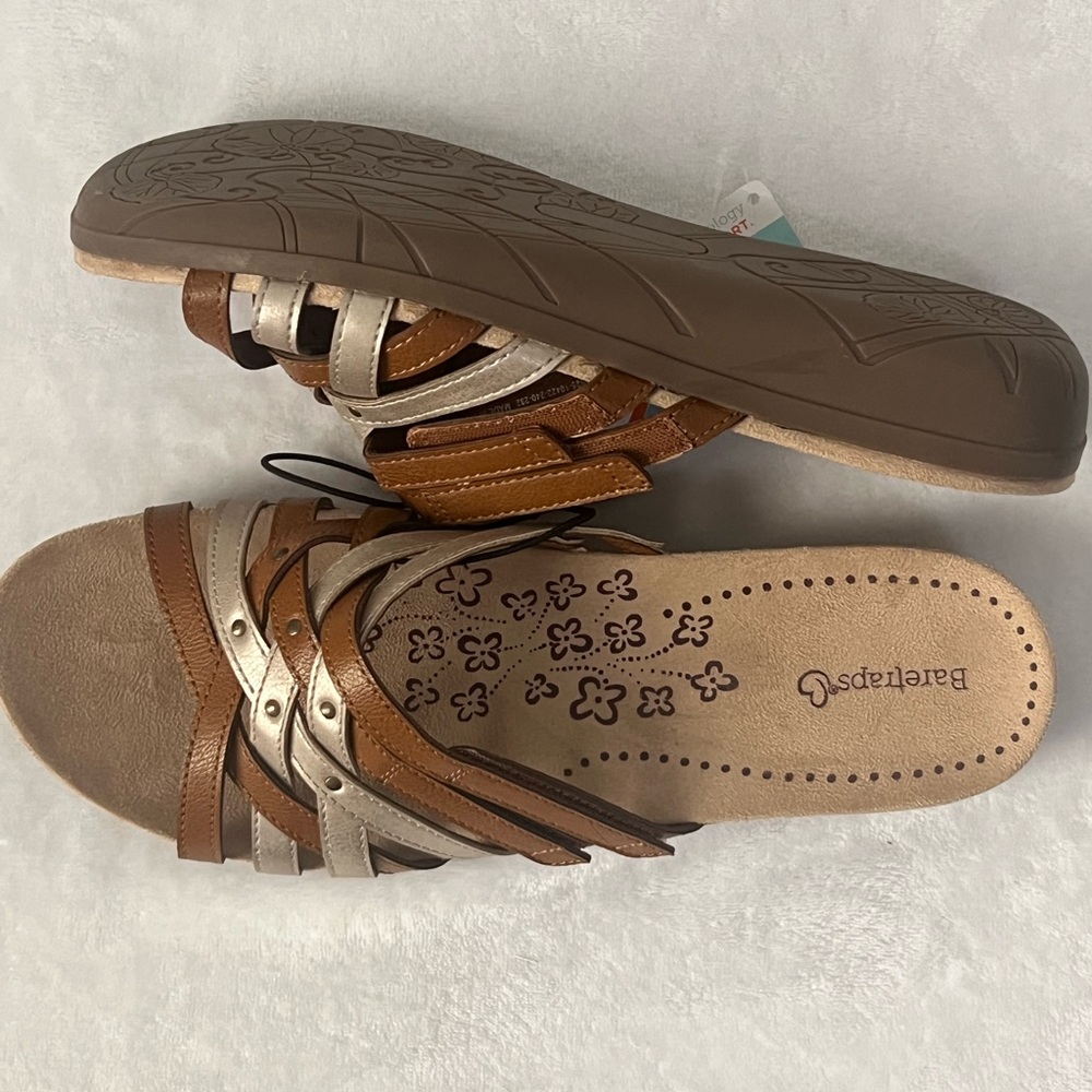 BareTraps Women's Tan and Cream Strappy Sandals, Size 11, NWT - Picture 4 of 12